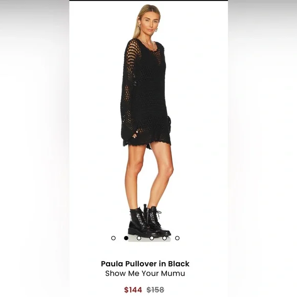 Show Me Your MuMu Paula Pullover Coverup in Black - Picture 2 of 11